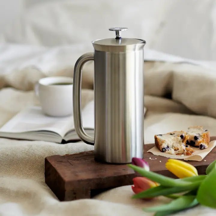 P7 French Press Coffee Maker - Insulated Stainless Steel - Artisan Java Tea