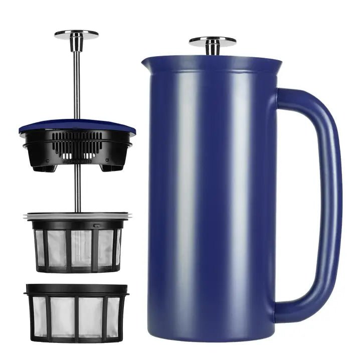 P7 French Press Coffee Maker - Insulated Stainless Steel - Artisan Java Tea