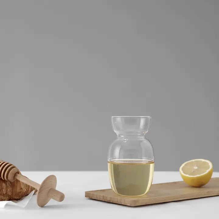 Minima™ Glass Honey Jar w/Bamboo Wood Lid / Dipper - 10oz / 0.3L - Artisan Java Tea