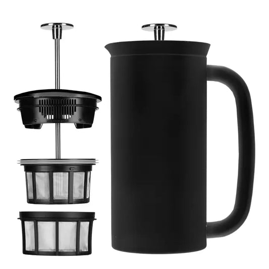 P7 French Press Coffee Maker - Insulated Stainless Steel - Artisan Java Tea
