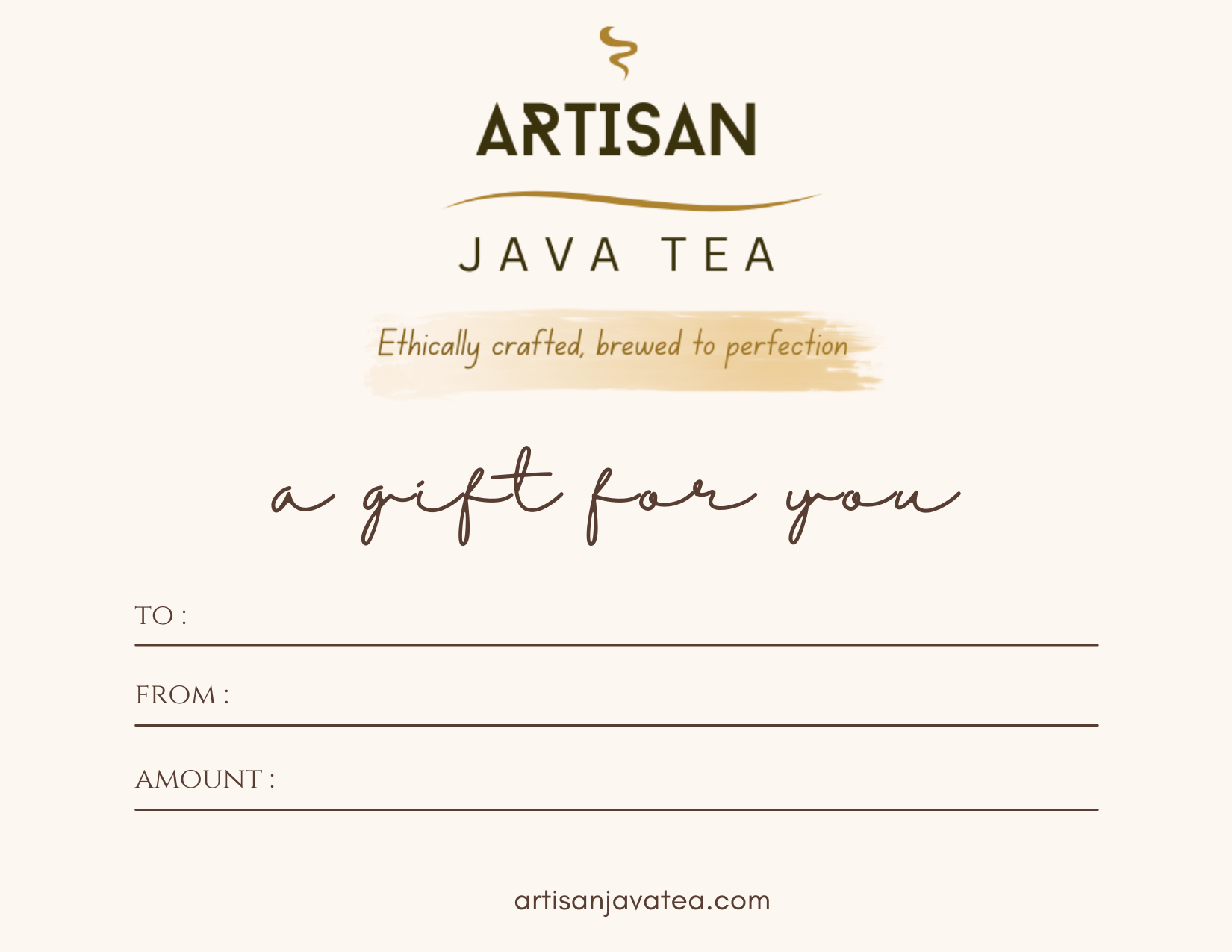 Artisan Java Tea e-Gift Card- The Perfect Gift that gives back