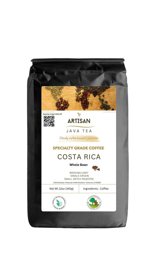 Costa Rica|Single Origin|Specialty Grade Coffee in black compostable bag