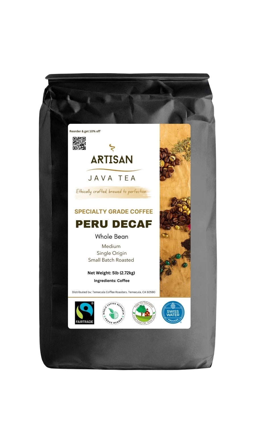 Fairtrade Peru Decaf | Single Origin | Swiss Water® Process - Artisan Java Tea