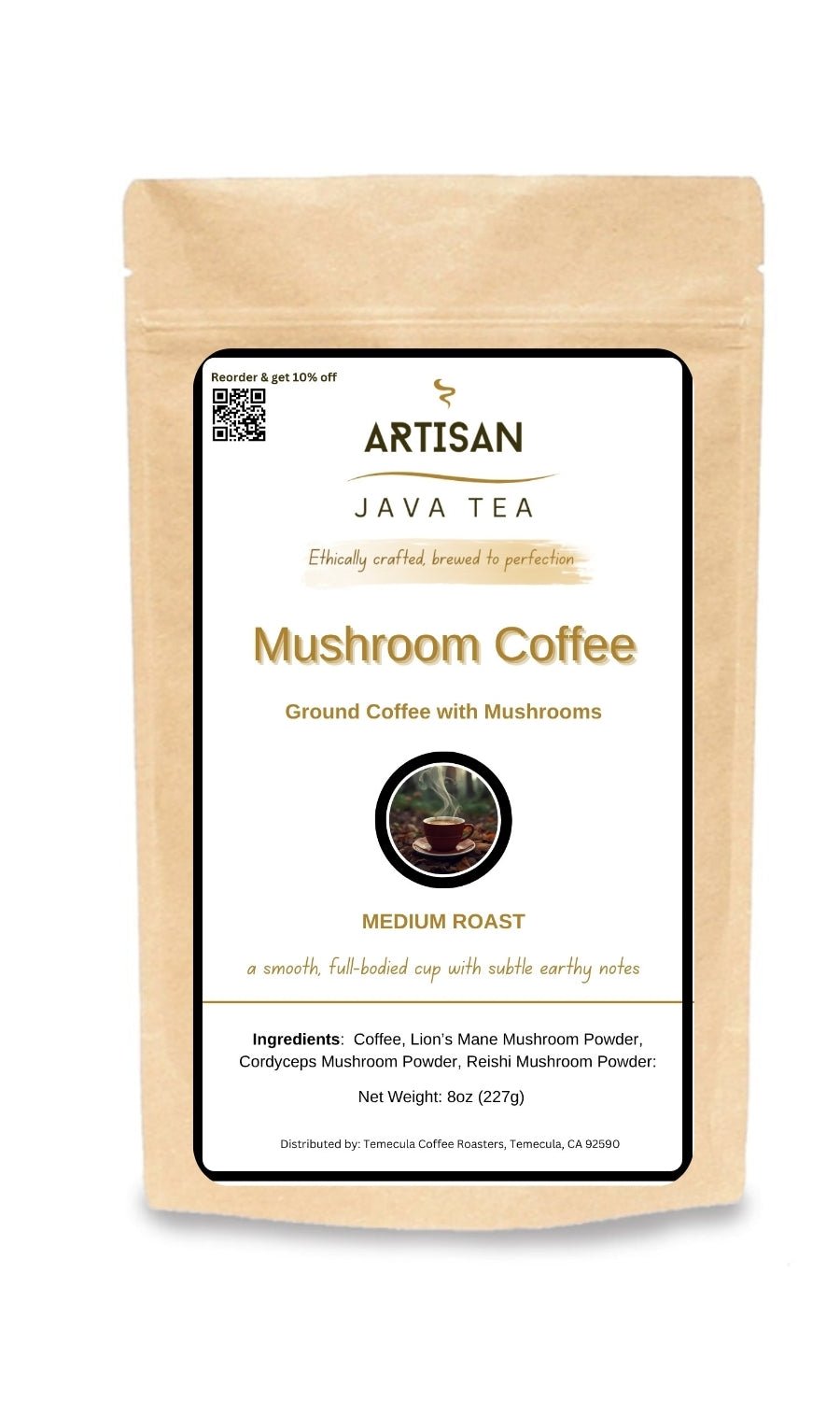 Mushroom Coffee | Specialty Grade | Medium Roast Coffee - Artisan Java Tea