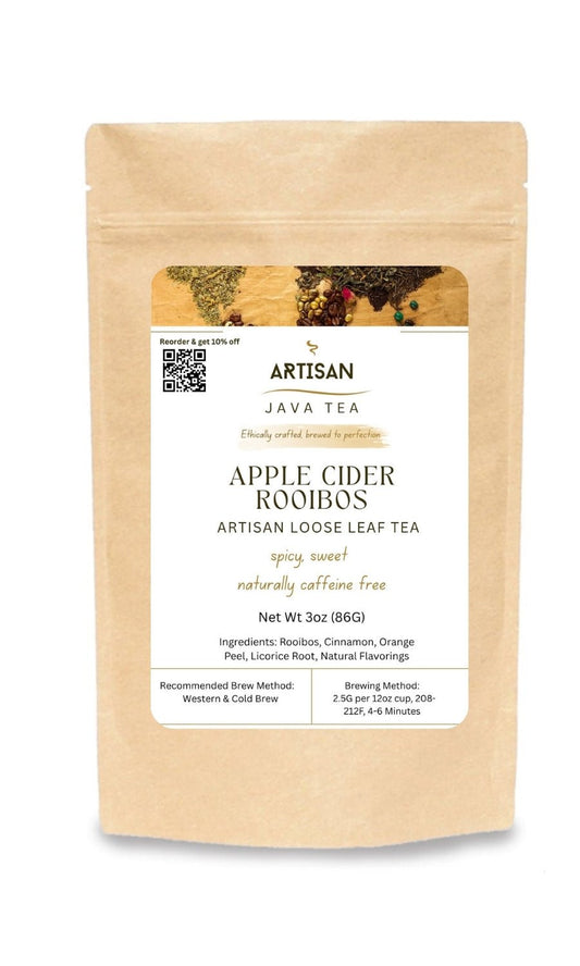 Apple Cider Rooibos Tea-Artisan Loose Leaf Tea in a kraft compostable bag