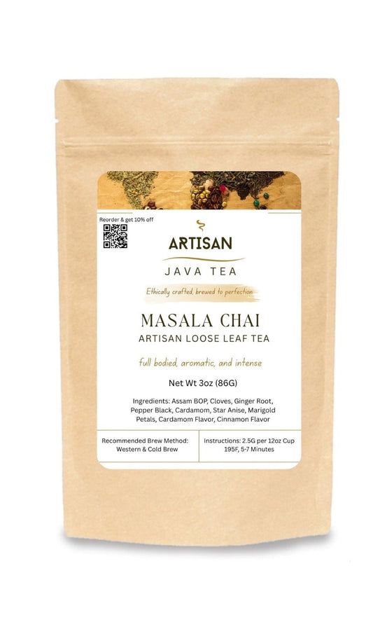 Masala Chai Tea | Artisan Loose Leaf Tea in a kraft compostable bag