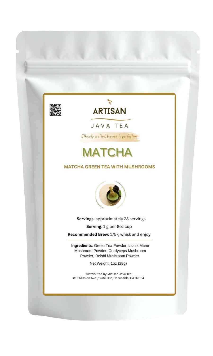Matcha Green Tea with Mushrooms
