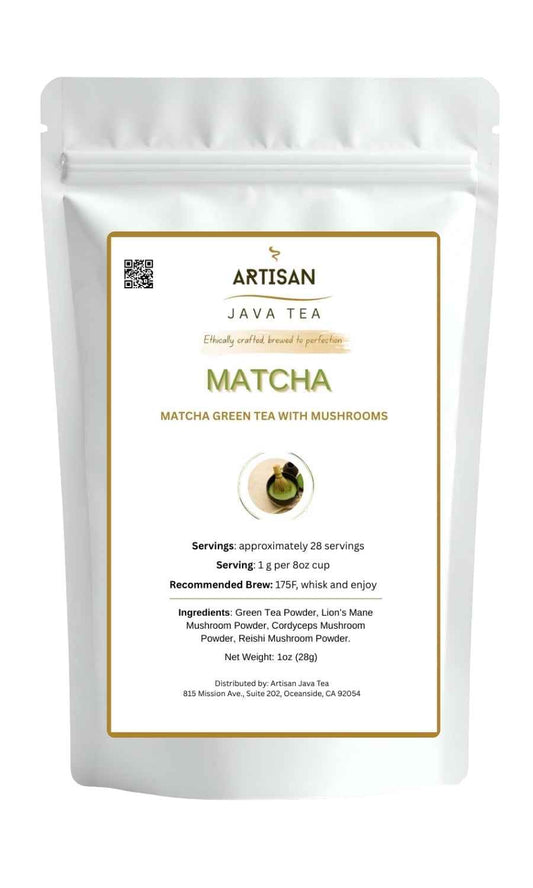 Matcha Green Tea with Mushrooms