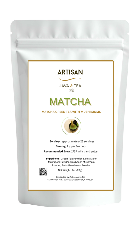 Matcha Green Tea with Mushrooms