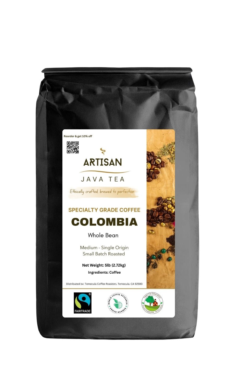 Fairtrade Colombia|Single Origin|Specialty Grade Coffee - Artisan Java Tea